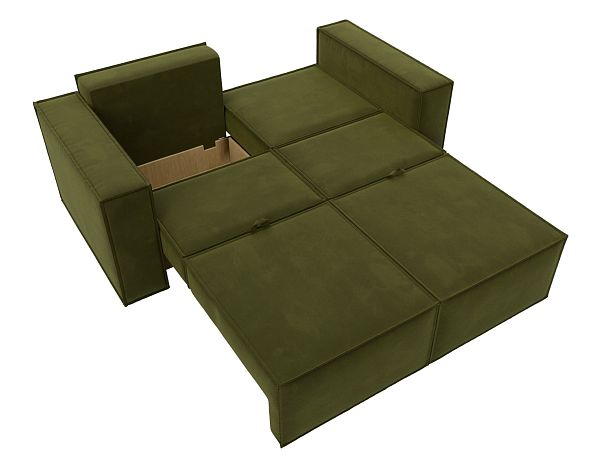 Диван прямой Куба мини Микровельвет зеленый - Вид 9