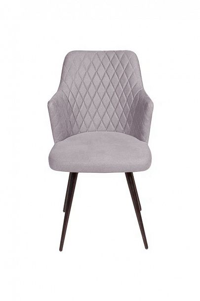 Стул поворотный на 90 градусов, функция возврата, антишум Hunt ромб, бархат светло-серый 26 / чёрный конус - Вид 2