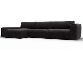 Диван угловой Лига-066 НПБ Лонг угол левый Велюр коричневый - Фото предпросмотра