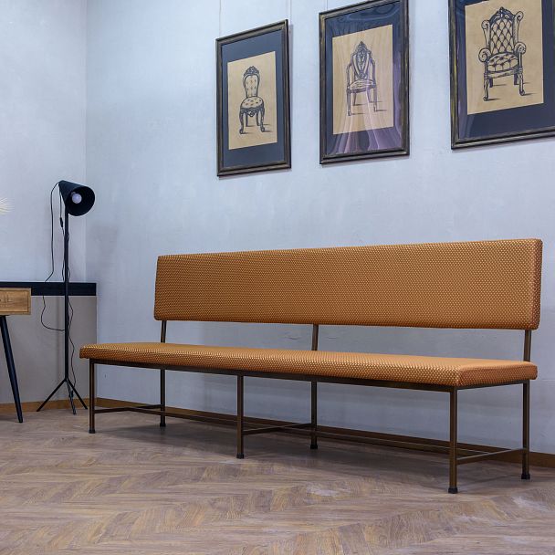 Скамья Дания, корона коричневая, каркас бронза - Вид 6