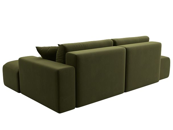 Диван угловой Лига-036 Модерн правый угол Микровельвет зеленый - Вид 7