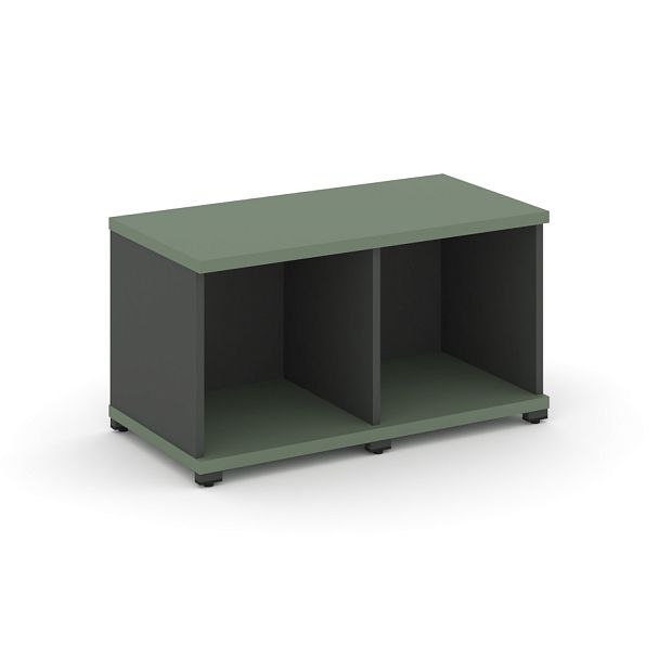 Concept Стеллаж 2 узкие секции, 1 ниша CN.STU-120 Кобо/Антрацит/Металл Антрацит 836*420*450 - Вид 1