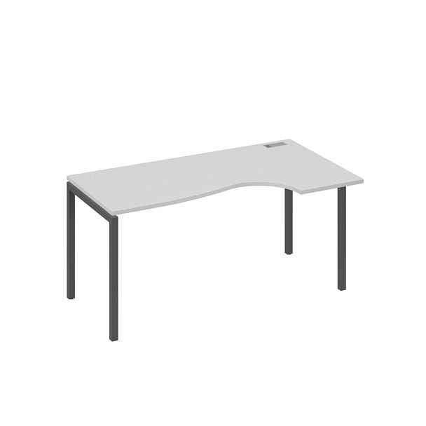 Стол эргономичный правый "Классика" на металлокаркасе DUE A4 А4 Б2 046 БП серый / металлокаркас антрацит - Вид 1