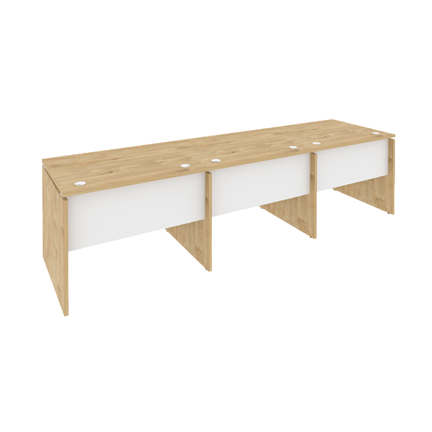 Onix Рабочая станция O.RS-3.1.8 Тиквуд светлый/Белый бриллиант 2940*800*750 - Вид 1