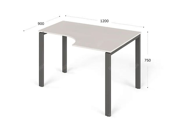 ЛАЙТ / LIGHT RLG016-10x9R Угловой стол 120x90x75 Дуб Молочный - Вид 2