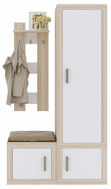 Стенка для прихожей Toivo ТОЙ-ПР 15 Карамель/Белый - Вид 1