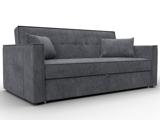Диван прямой Лига-104 (160) Велюр серый - Вид 1