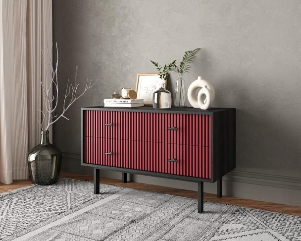 Комод с четырьмя ящиками Emerson арт EM05/red/L - Вид 3