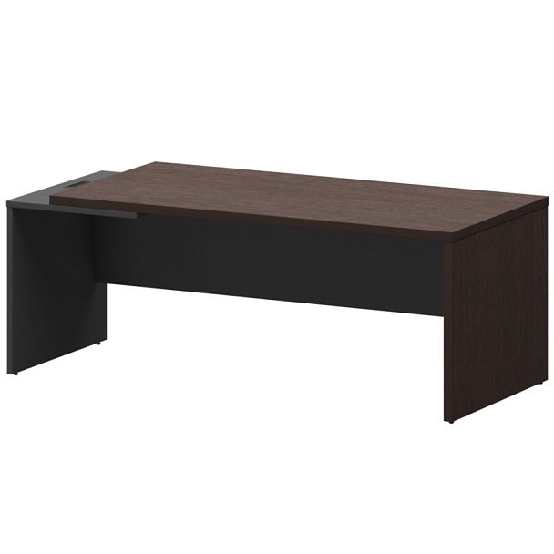 Стол руководителя левый KZ-20L Дуб венге/Графит 2000x900x750 Кортез - Вид 1