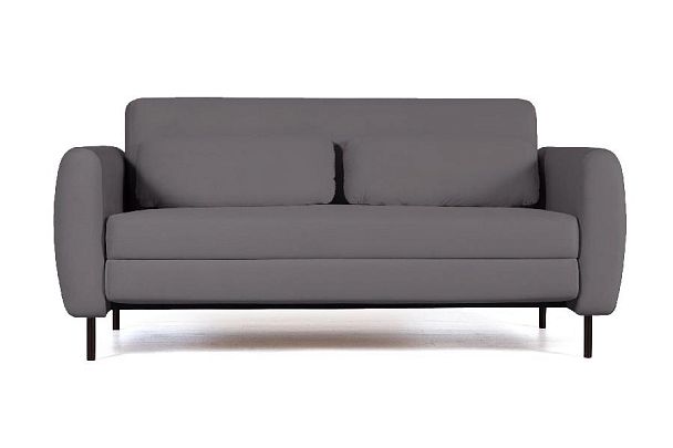 Siena диван-кровать прямой с подлокотниками, бархат серый 27 - Вид 2
