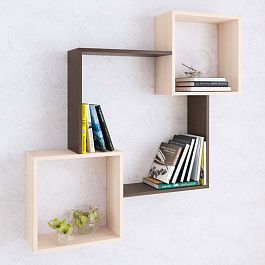 Полка навесная ПН-2 (1050*1050*180) венге/дуб молочный - Фото предпросмотра