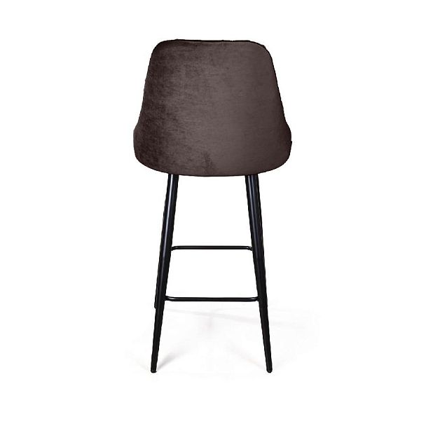 Стул полубарный Berg, бархат антрацит 14/ чёрный конус - Вид 6