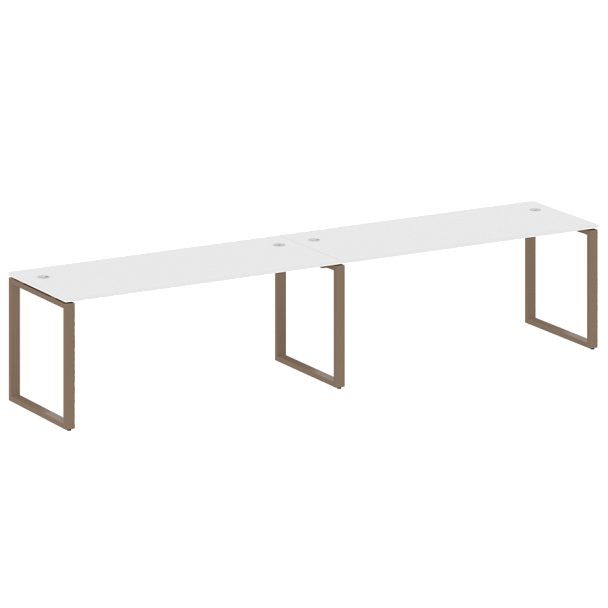 Metal System Р. ст. на 2 раб. места на О-образном м/к БО.СМ-2.5 Белый/Мокко металл 3600*720*750 - Вид 1