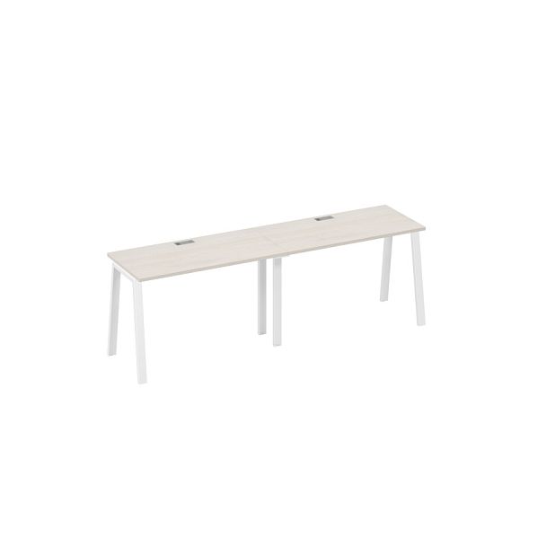 Рабочая станция на металлокаркасе TRE (2х120) A4 А4 Б3 003-2 БП дуб / металлокаркас белый - Вид 1