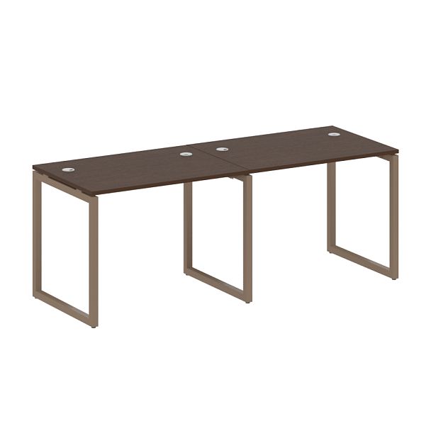 Metal System Quattro Р. ст. на 2 раб. места на О-образном м/к 40БО.СМ-2.1 Венге/Мокко металл 2000*720*750 - Вид 1