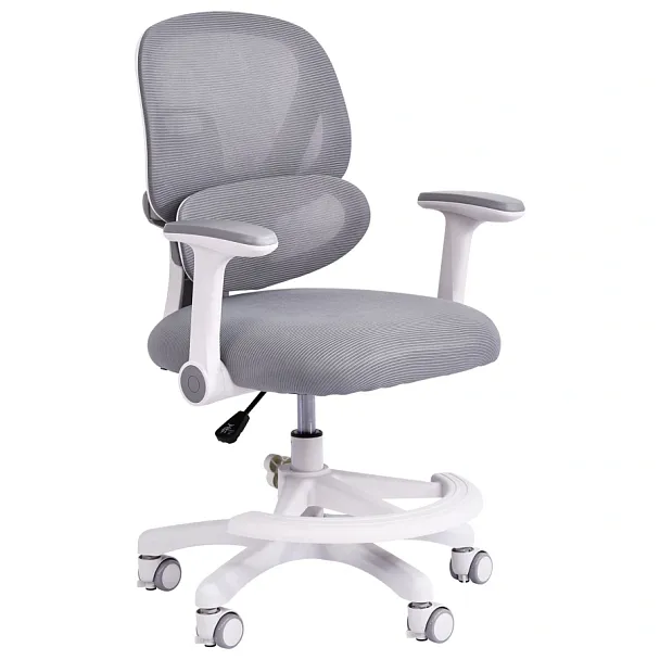 Кресло детское с подставкой для ног BRABIX KIDS "MG-220", сетка/ткань TW, серое, 533315 - Вид 1