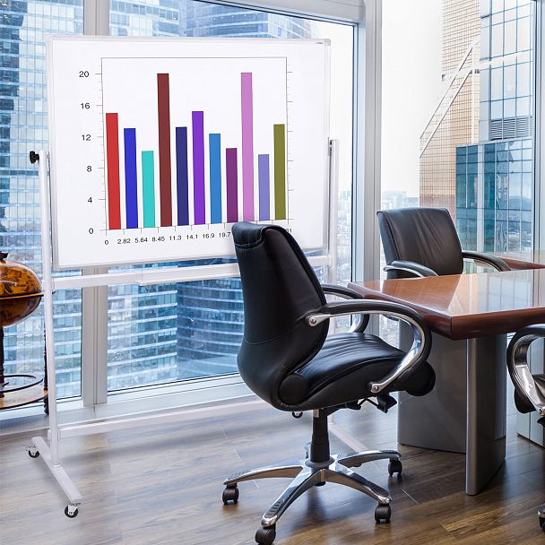 Доска магнитно-маркерная НА СТЕНДЕ 120х180 см, 2-сторонняя, STAFF, 238008 - Вид 9