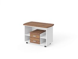 БЕРЛИН / BERLIN Мобильная тумба на роликовых опорах 1200х600х700 Орех Вармия/Белый - Фото предпросмотра