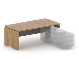 АККОРД/ACCORD RACR003-18x9 Стол правый под тумбу 1800х900х750 Акация Шеффилд/Серый камень - Фото предпросмотра