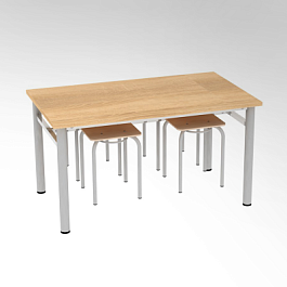Стол обеденный школьный с 4 табуретами, гр.4 - Фото предпросмотра