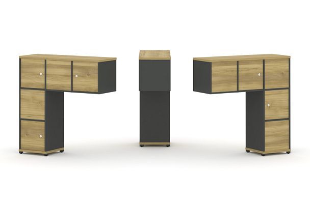 Concept Надставка низкая CN.DNN-007 Дуб Винченцо/Антрацит/Металл Антрацит 1099*365*1130 - Вид 1