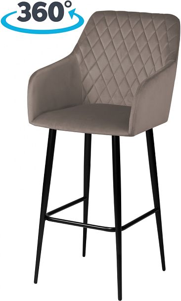 Комплект барных поворотных кресел Барли К, Confetti mocco/черный, 2 шт. - Вид 1
