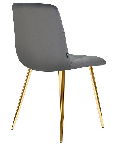 Стул обеденный DOBRIN ALEX (золотые ножки, темно-серый велюр (V108-91)) - Вид 4