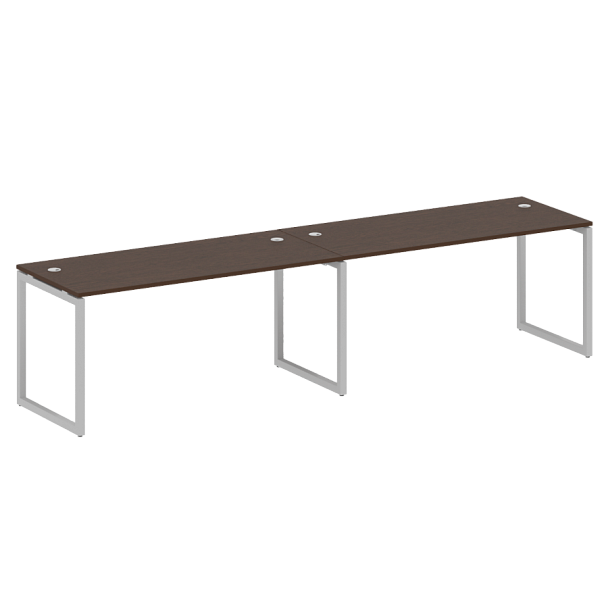 Metal System Quattro Р. ст. на 2 раб. места на О-образном м/к 40БО.СМ-2.4 Венге/Серый металл 3200*720*750 - Вид 1