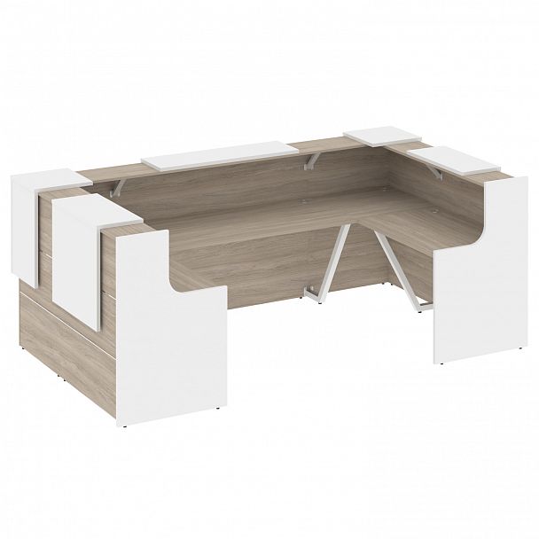 Ресепшн П-образный "Onix" O.R-K-36 дуб аттик/белый - Вид 1