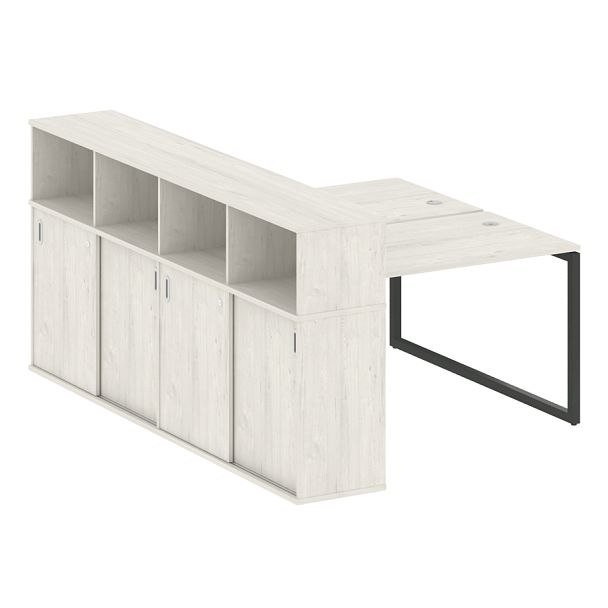 Metal System Quattro Р. ст. с шкафом-купе на О-образном м/к 40БО.РС-СШК-4.2 Т Дуб наварра/Антрацит металл 1610*2332*1098 - Вид 1