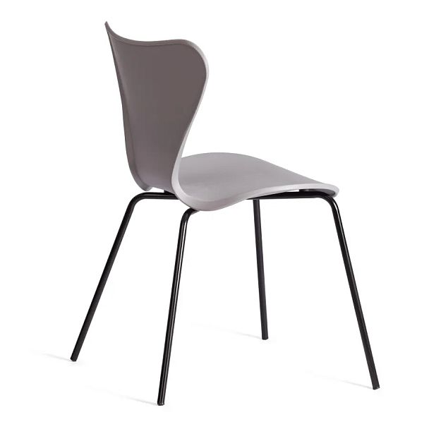 Стул Якобсен/Jacobsen (мод.DC 102-1), пластик/металл, Grey (Cерый) /Black (Черный) - Вид 3