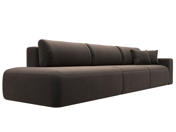 Диван прямой Лига-036 Модерн Лонг подлокотник справа Велюр коричневый - Вид 4