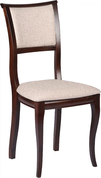 Комплект деревянных стульев с мягким сиденьем Камир Темный орех/Кремовая рогожка, 4 шт. - Вид 3