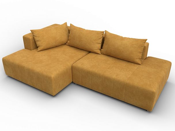 Диван угловой Лига-103 НПБ угол левый Велюр желтый - Вид 6