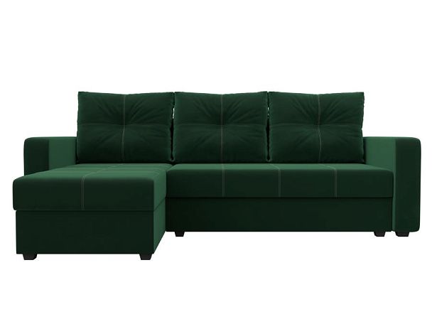 Диван угловой Ливерпуль Лайт левый угол Велюр зеленый - Вид 2