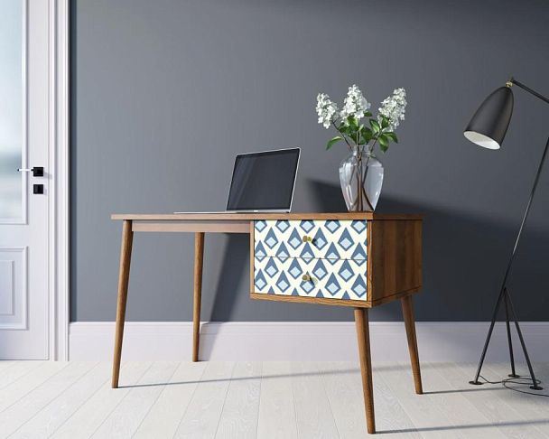 Стол рабочий Berber принт 13 с одной тумбой арт BB20/Print_13 - Вид 3