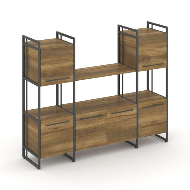 Rift Шкаф комбинированый RF.NS-002 Сандал Янтарный/Металл Антрацит 1598*396*1286 - Вид 1