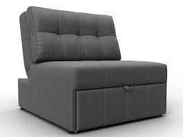 Кресло-кровать Лига-107 (80) Замша серый - Фото предпросмотра