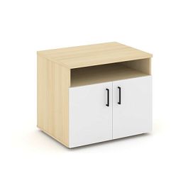 Стайл Проджект Тумба для оргтехники/сервисная SN.TS-001 Акация Лорка/Белый/Черный Ручки 796*600*680 - Фото предпросмотра