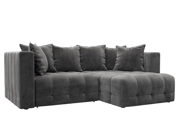 Диван угловой Лига-052 НПБ угол универсальный Велюр серый - Вид 1