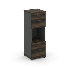 Concept Шкаф 1 узкая секция, 3 ниши CN.STU-315 A Дуб Мали/Антрацит/Металл Антрацит 420*420*1186 - Фото предпросмотра