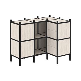 Loft Угловой внутренний стеллаж наборный VR.L-28 Денвер светлый/Чёрный металл 1278*862*1047 - Фото предпросмотра