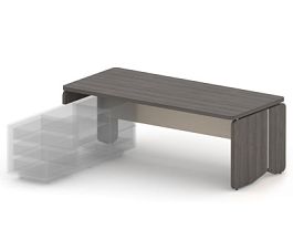 АККОРД/ACCORD RACR002-20x9 Стол левый под тумбу 2000х900х750 Дуб Термо/Кашемир - Фото предпросмотра