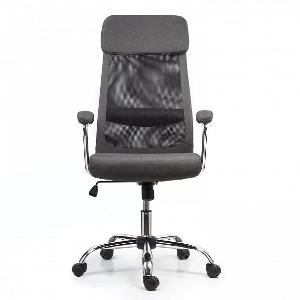 Кресло офисное BRABIX "Flight EX-540", хром, ткань, сетка, серое, 531848 - Вид 6