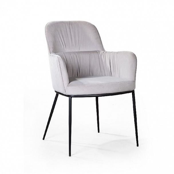Стул с подлокотниками Barkley, микровелюр серый - Вид 1