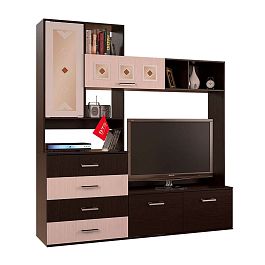 "Белла" центр. секция (2000х2120х470) венге/дуб атланта (замена на венге/ясень белый) - Фото предпросмотра