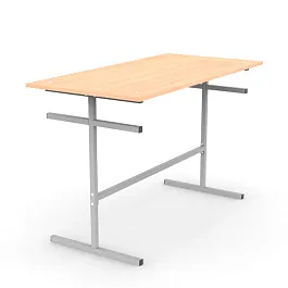 Стол для столовых на 6 мест "ССТ 1500", 1500х600х760 мм, рост 6, каркас металл, ЛДСП, цвет бук - Фото предпросмотра