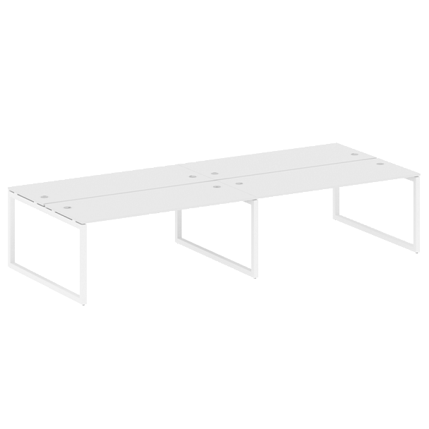 Metal System Quattro Р. ст. на 4 раб. места на О-образном м/к 50БО.СМ-4.5 Белый/Белый металл 3600*1475*750 - Вид 1