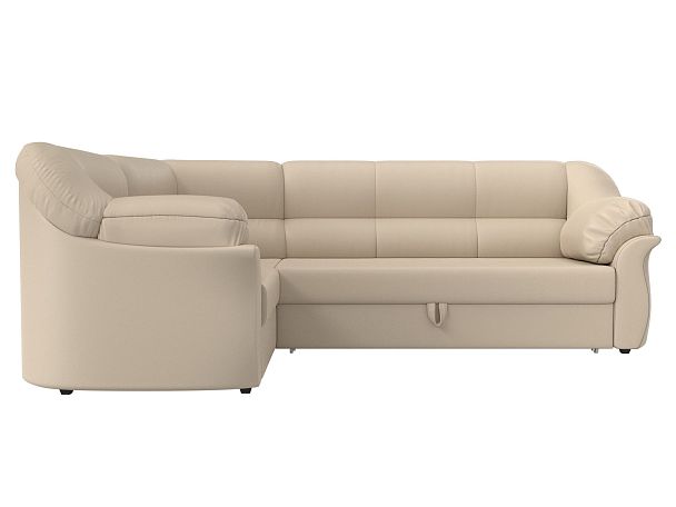 Диван угловой Карнелла левый (полностью экокожа бежевая) - Вид 2