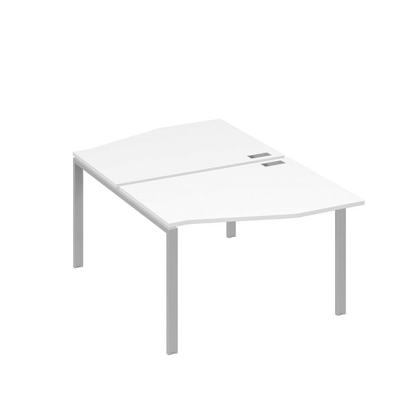 Рабочая станция столы Техно на металлокаркасе UNO (2х120) A4 А4 Б1 189 БП белый премиум / металлокаркас серый - Вид 1